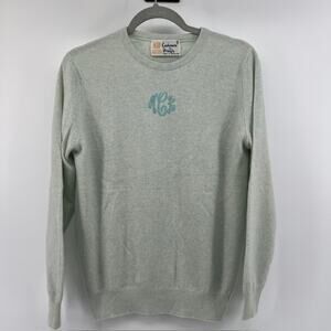 VTG Pringle of Scotland Cashmere Sweater Womens S/M Light Blue PreppyMonogrammed